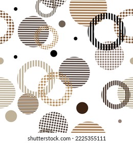 Seamless pattern of dots and geometric shapes