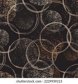 Seamless pattern of dots and geometric shapes