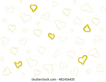 Seamless pattern with dots gold hearts. Gold background for prints, textile, wallpapers and wrapping design. Vector illustration.