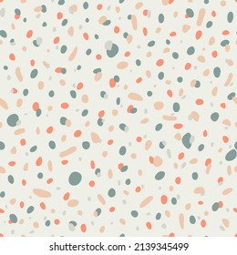 Seamless pattern with dots. Hand drawn vector illustration. Texture for print, textile, packaging. Polka dot pattern. Cute background.