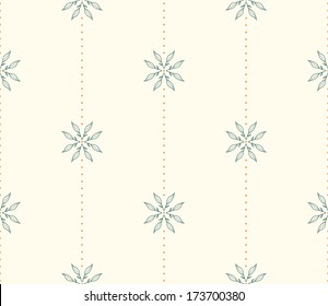 Seamless pattern with dots and leaves