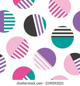Seamless pattern with dots and line. Geometric pattern for textile, fabric, stationery, Web and other design.