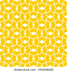 Seamless pattern of dots and lines. Geometric orange background.