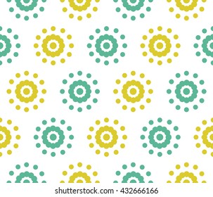 Seamless pattern of dots on a white background