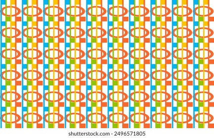 seamless pattern with dots oval ring colorful background, Abstract background with vintage color strip vertical lines endless pattern, seamless replete, design for fabric printing or retro background