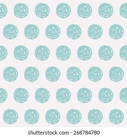 Seamless pattern with dots painted by hand. Sketch, Doodle. Vector.