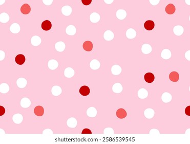 Seamless pattern with dots. Seamless pink polka dot pattern. Cute design abstract cute pink polka dots background. Abstract retro pink background