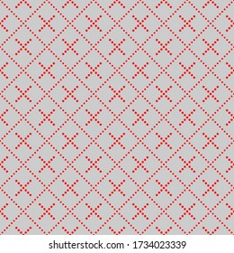 Nahtlose Muster von Punkten und Rhombusen. Geometrischer gepunkteter Hintergrund. Vector-Abbildung. Gute Qualität. Gutes Design.