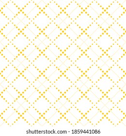 Seamless pattern of dots and rhombuses. Geometric dotted background.