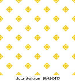 Seamless pattern of dots and rhombuses. Geometric orange background.