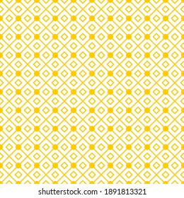 Seamless pattern of dots and rhombuses. Geometric orange background.