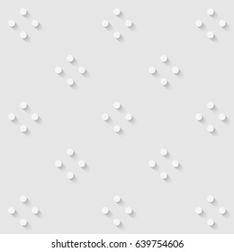 Seamless pattern of dots and rhombuses. Geometric dotted wallpaper. Unusual lattice. Soft background. Vector illustration. Good quality. Good design.