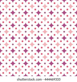 Seamless pattern with dots and square (stars) for web, print, wallpaper, fashion fabric, textile design, background for invitation card or holiday decor, gift and post cards, flyers
