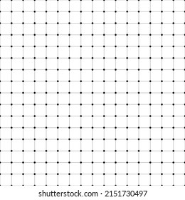 Seamless pattern with dots and squares.Grid on a white background. Paper for taking notes.Vector illustration.Texture or wallpaper.Geometric concept.Graphic background connectivity.