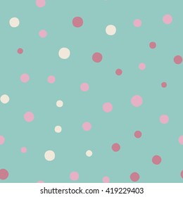 Seamless pattern with dots of summer colors. Vector repeating texture.