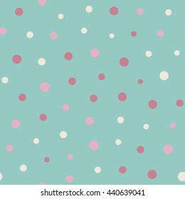 Seamless pattern with dots of summer colors. Vector repeating texture.