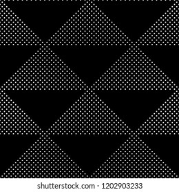 Seamless pattern of dots and triangles. Geometric dotted background. Vector illustration. Good quality. Good design.