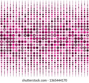 Seamless pattern with dots of various shades of pink on transparent background. Vector eps 8