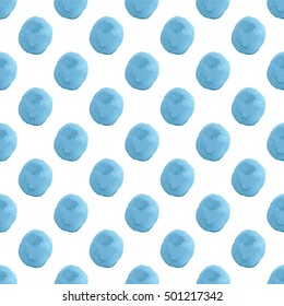 Seamless pattern with dots in vector. Watercolor style. Perfect for scrapbooking, wrapping paper and textile