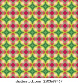Seamless Pattern of Dots with Vintage and Retro Design Elements