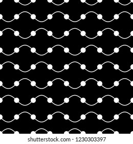 Seamless pattern of dots and wavy lines. Geometric background. Vector illustration. Good quality. Good design.