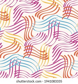 Seamless pattern with dotted abstract  drawing. Vector illustration