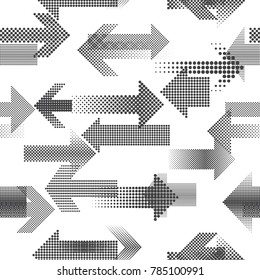 Seamless pattern with dotted arrows.Vector illustration.