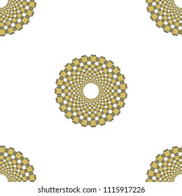 Seamless pattern with dotted circles. Vector repeating texture. Stylish background