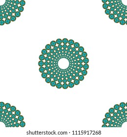Seamless pattern with dotted circles. Vector repeating texture. Stylish background