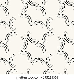 Seamless pattern with dotted circles. Vector repeating texture. Stylish background