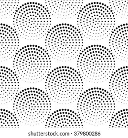 Seamless pattern with dotted elements. Vector repeating texture. Stylish monochrome background