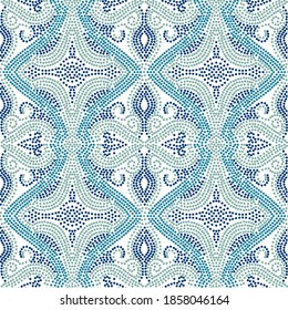 Seamless pattern with dotted geometric drawing. Vector illustration