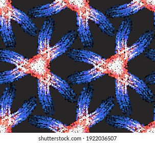 Seamless pattern with dotted geometric drawing. Vector illustration