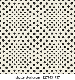 Seamless pattern with dotted geometric gradient texture ornament. Abstract modern endless background. Vector illustration.