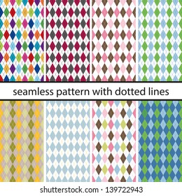 Seamless pattern with dotted lines