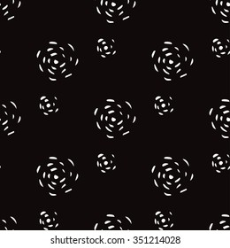 Seamless pattern with dotted rings. Vector repeating texture. Stylish monochrome background