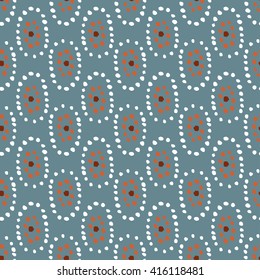 Seamless pattern with dotted rings. Vector repeating texture.