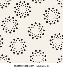 Seamless pattern with dotted rings. Vector repeating texture. Stylish monochrome background.
