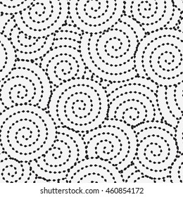 Seamless pattern with dotted swirls. Vector repeating texture. Stylish background pattern with dotted swirls. Vector repeating texture. Stylish background