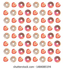 Seamless pattern of doughnut vector