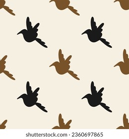 Seamless pattern with dove of peace. Modern boho style, EPS10 vector illustration, design for fashion fabrics, textiles, wallpaper, packaging and all print.