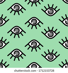 Seamless pattern with up and down eyes