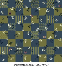 seamless pattern with dragonflies