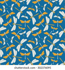 Seamless pattern with dragonflies.