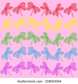  seamless pattern with dragonflies