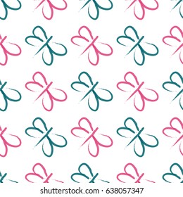 Seamless pattern of dragonflies