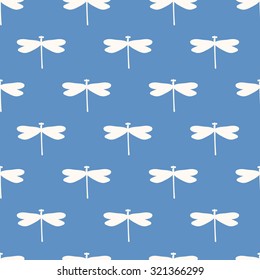 seamless pattern, dragonfly japanese art  background design for fabric and decor