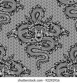 seamless pattern with dragons