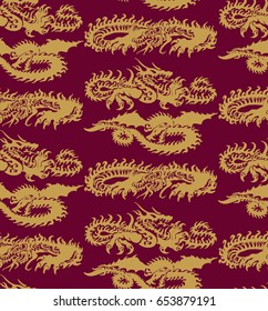 Seamless pattern with dragons. Vector