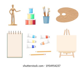 Patrón sin problemas Diseño de dibujos y cursos de arte Concepto de educación en línea o ilustración escolar ilustrativo vectorial sobre fondo blanco